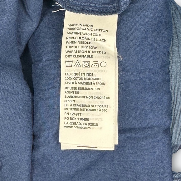 PrAna Sugar Pine Dress Equinox Blue Plaid Smocked Outdoor Organic MEDIUM (READ) - Picture 11 of 12